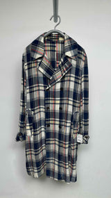 Y's for men Double-breast Plaid Long Light Trench Coat