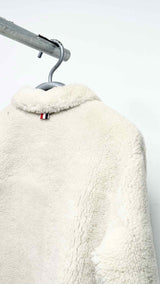 Thom Browne 4-bar Metal Button Shearling Leather Jacket