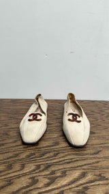 Chanel CC-Logo Suede Loafers
