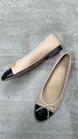 Chanel Cap Toe CC Ballerina Flats