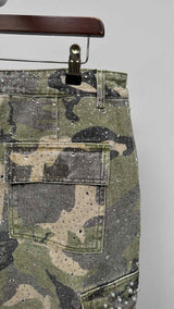 Vale Solja Glitter Pearl Camo Cargo Shorts