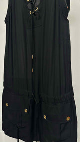 Gucci N/S Lace-up Silk Safari Dress