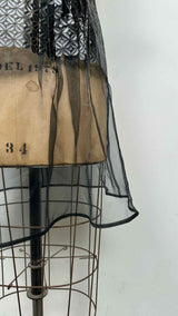 Noir Kei Ninomiya Faux Leather-cut Geometric Sheer Dress