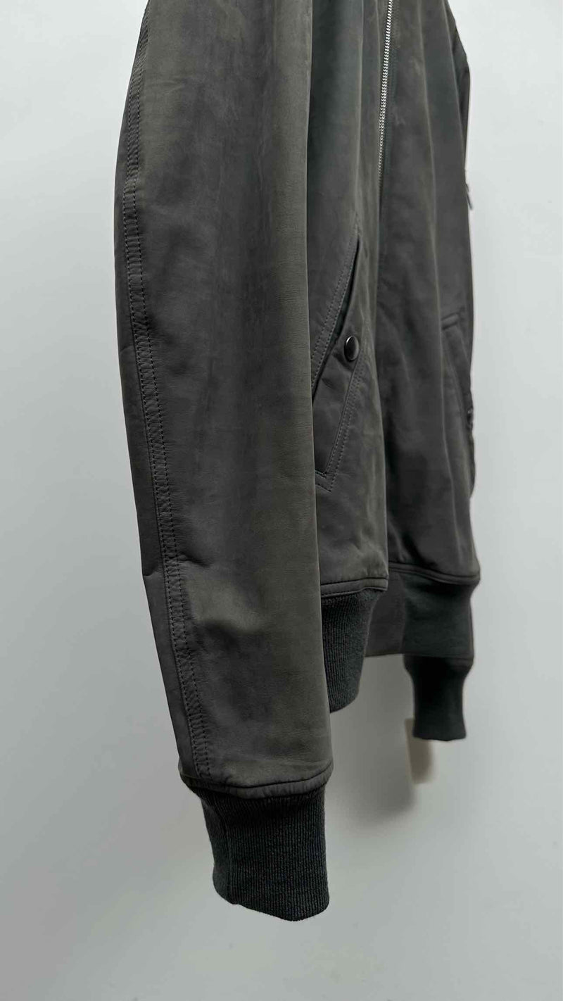 Rick Owens Leather Bomber Jacket