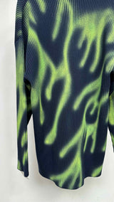 Balenciaga V-Neck Spray-Paint Print Long Sweater