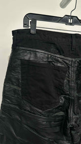 Paradoxe Paris Layered Leather Textured Jeans