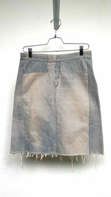 Margiela Artisanal Deconstructed Fray Denim Skirt