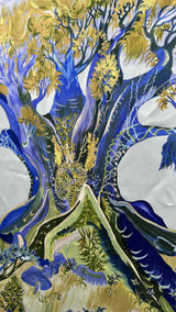 Hermes Kuggor Tree Silk Scarf