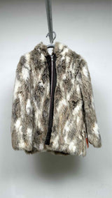 Vintage Faux-fur Quilted-lining Hooded Jacket