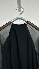 Saint Laurent L/S Silk Layered Mini Tulle Dress