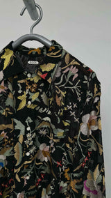 Bode Heirloom Floral-Embroidered Sheer Silk Shirt