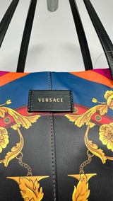 Versace Heritage Print Leather Tote Bag
