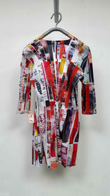 Pleats Please X Terry Johnson Pleated Allover Print Long Cardigan