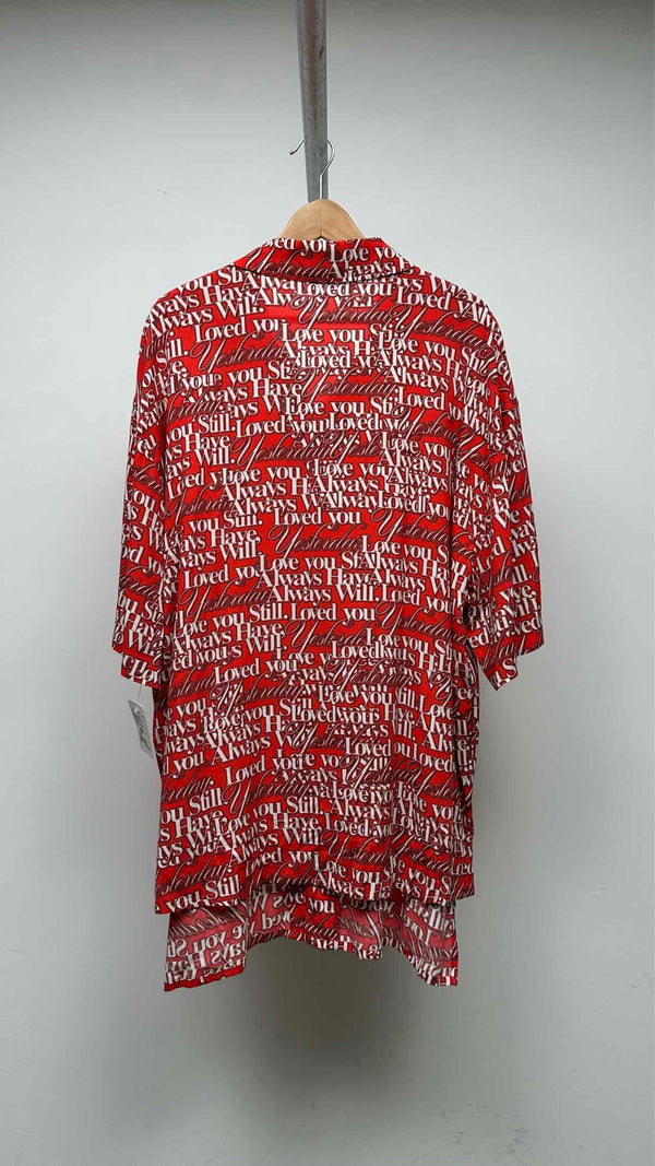 Balenciaga S/S Oversized Love Poem Satin Shirt