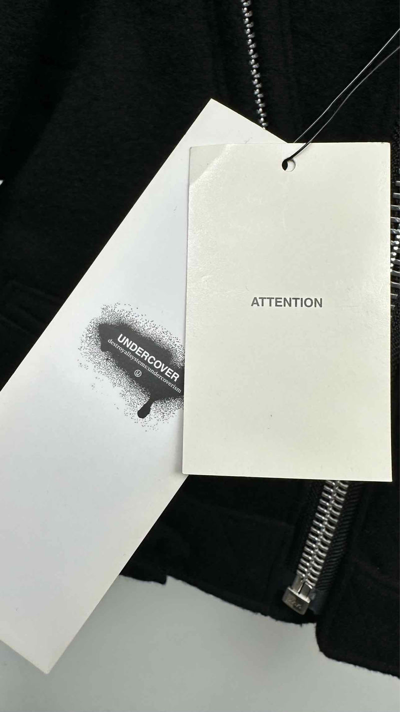 Undercover Cropped Padded  Layered-wool Biker Jacket