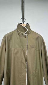 Miu Miu Single-breasted Chino and Leather Trench Coat