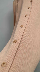 Issey Miyake Pleated Long Cardigan
