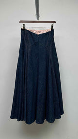 Dries Van Noten High Waisted Flare Denim Maxi Skirt