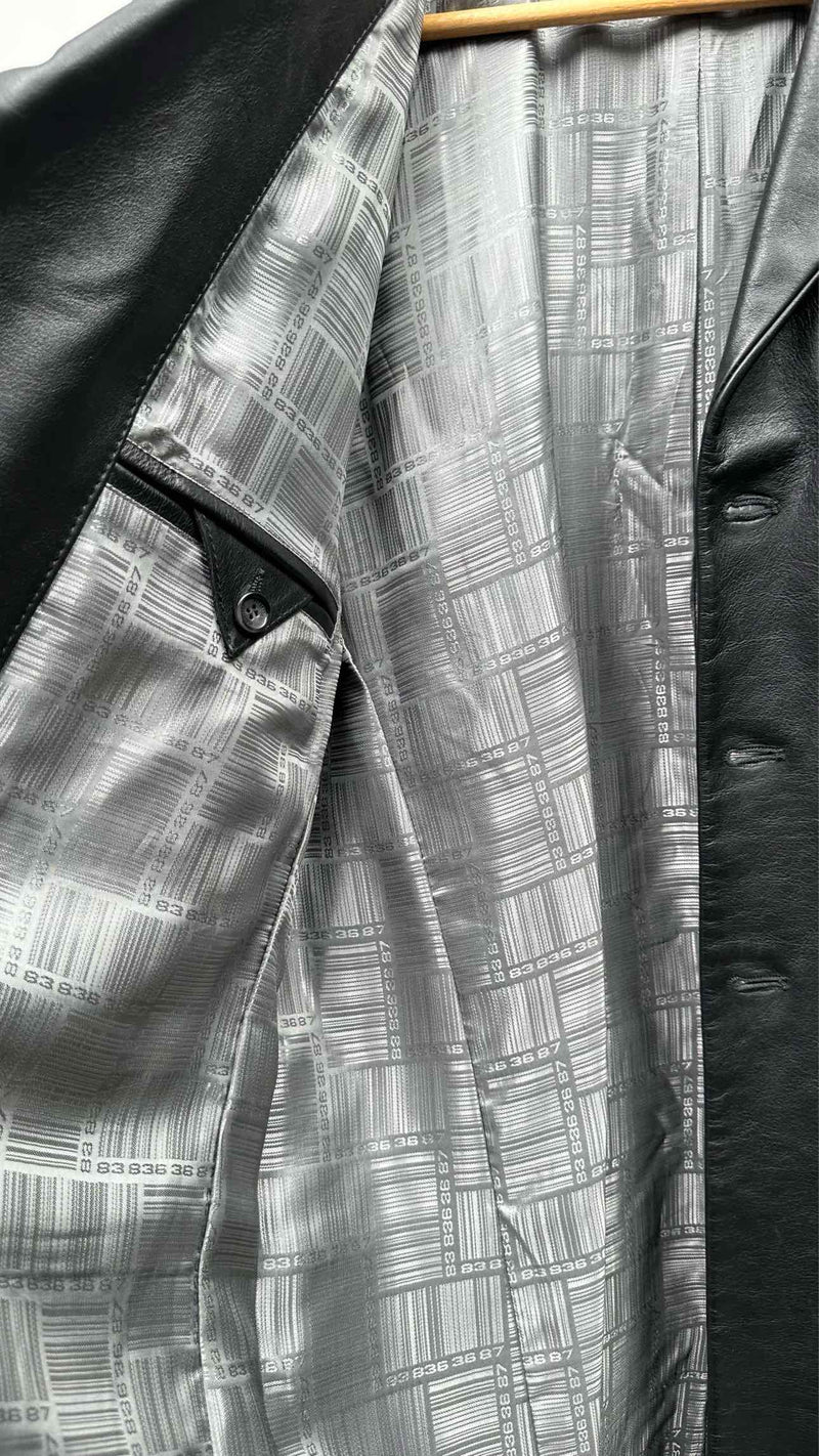 VTMNTS Barcode Long Leather Coat