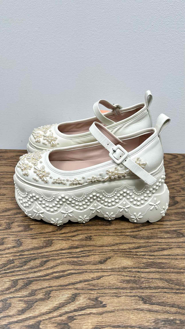 Simone Rocha Platform Beaded Ballet Flats