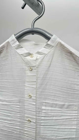 Haat Shibori-Pleat Stand Collar Shirt