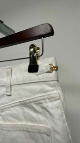 CELINE Chain-waist Denim Culotte Shorts