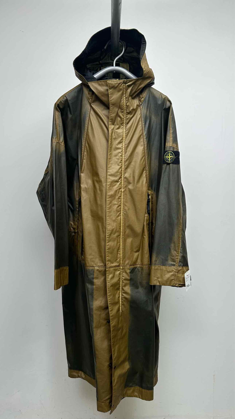 Stone Island Mussola Gommate Longline Hooded Water-resistant Coat