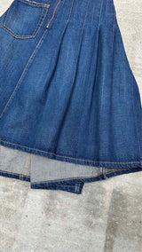 Junya Watanabe Denim Pleated Back-zip Skirt