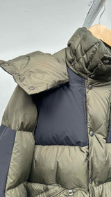 Moncler Paneled Two-tone Hooded Down Jacket