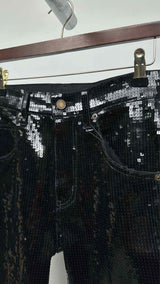 Saint Laurent Sequin Boot-cut Jeans