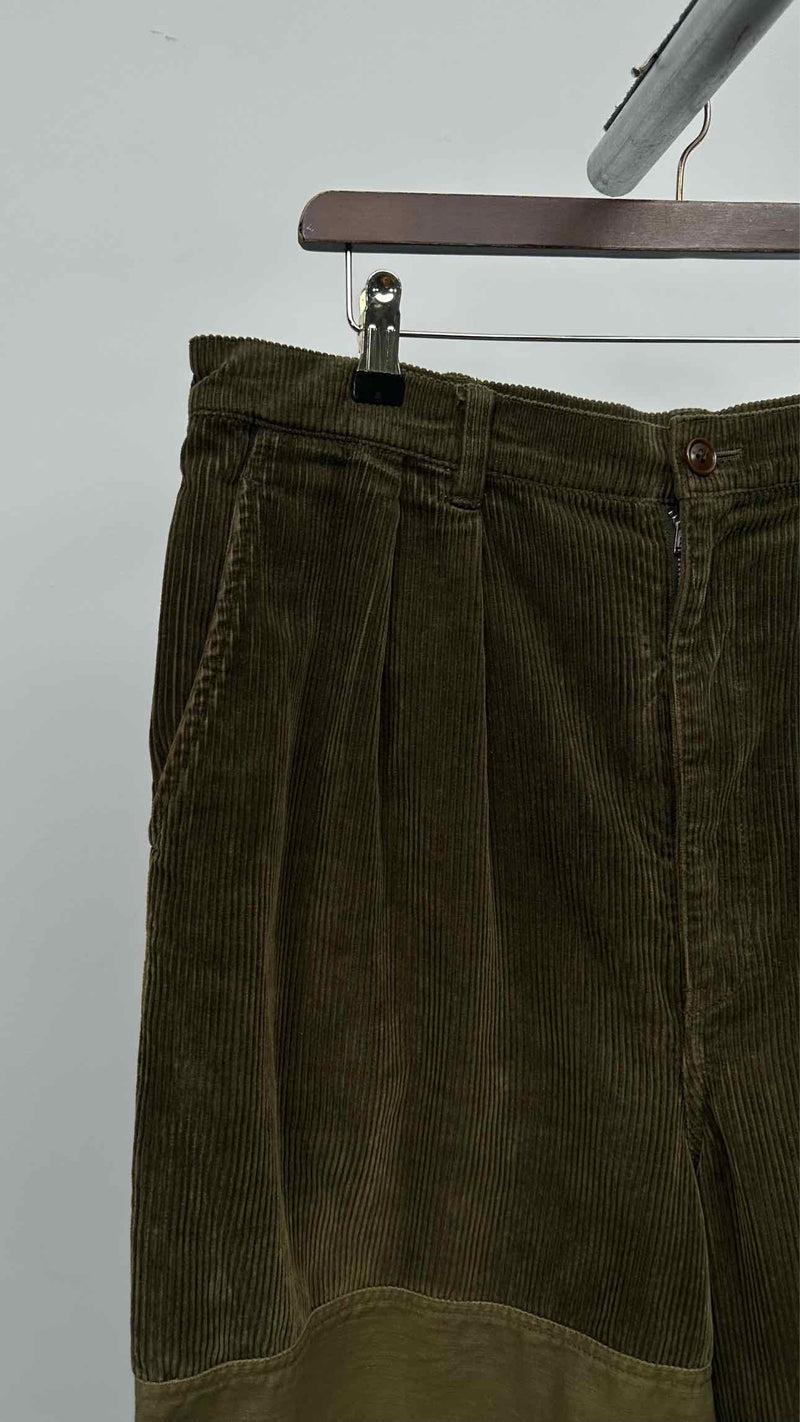 Comme Des Garcons Homme Hybrid Corduroy Cropped Wide Pants