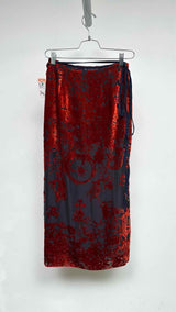 Marine Serre Geotic Devore Velvet Midi Wrap Skirt