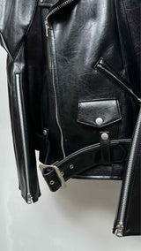 Junya Watanabe Faux-leather Reconstructed Star Biker Jacket