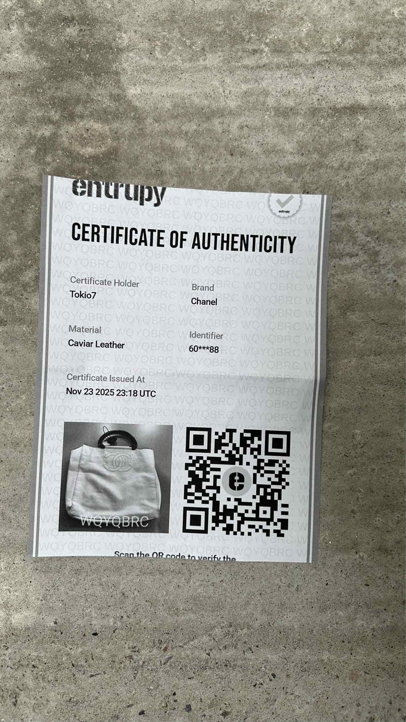 Chanel CC Caviar Wood Tote Bag