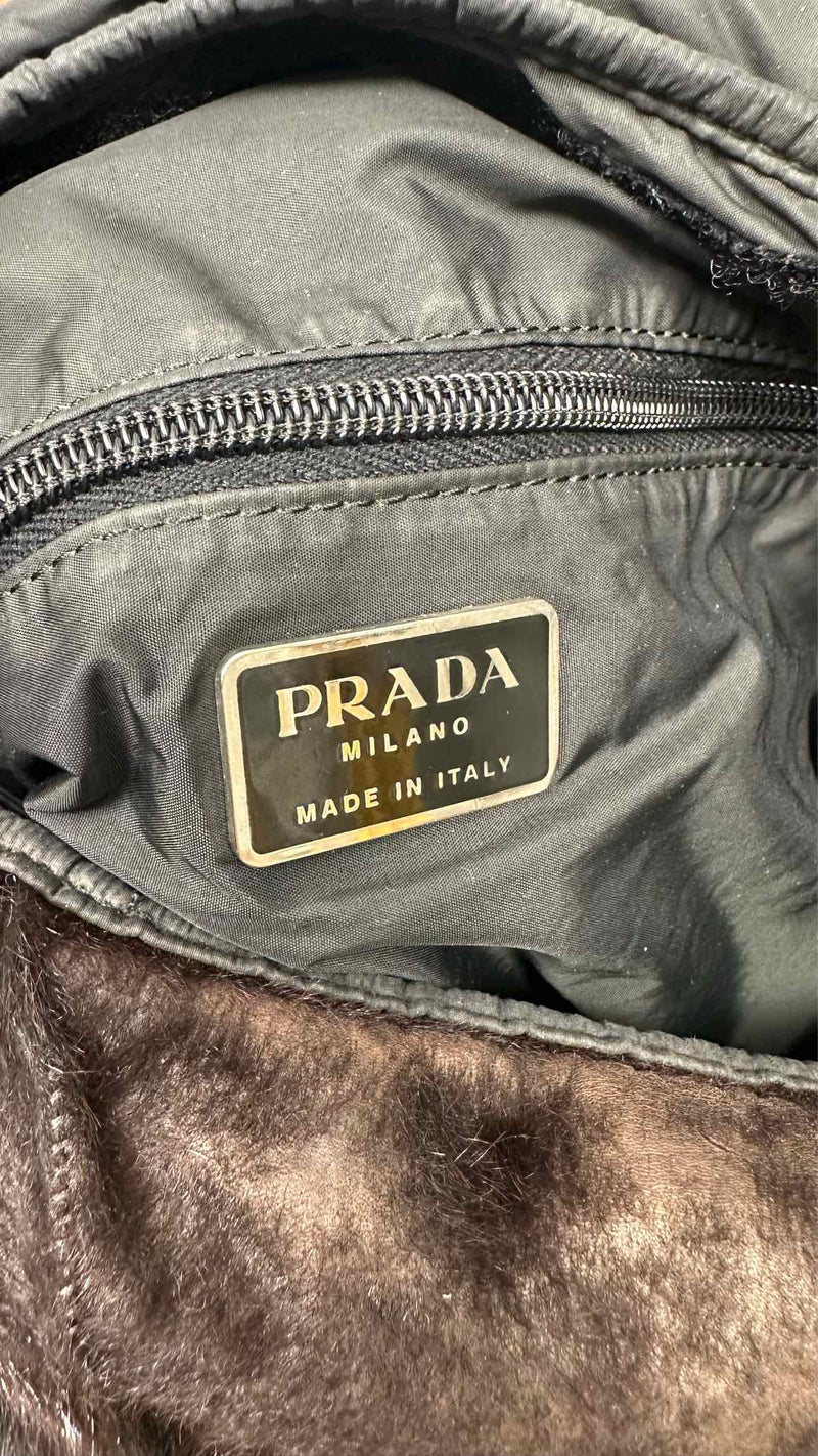 PRADA Sport Hobo Fur/Nylon Messenger Bag