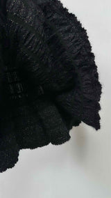 Alaia Pleated Knit Glitter Skirt