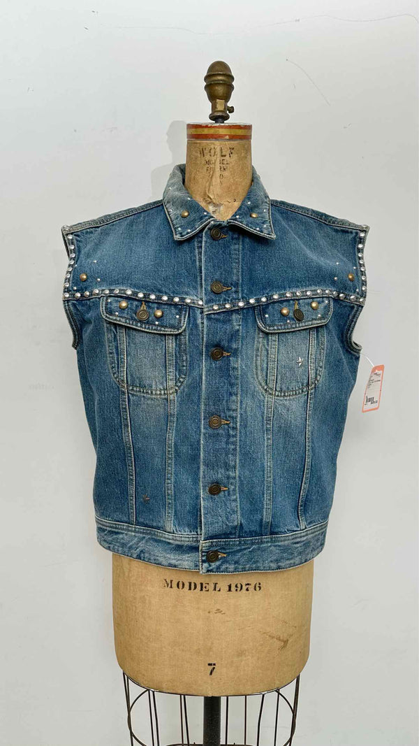 Saint Laurent Studded Denim Vest