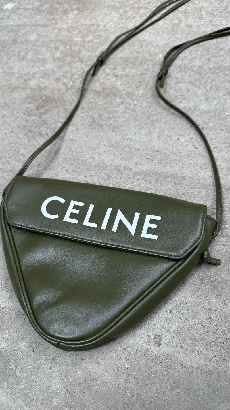 CELINE Logo Triangle Mini Shoulder Bag