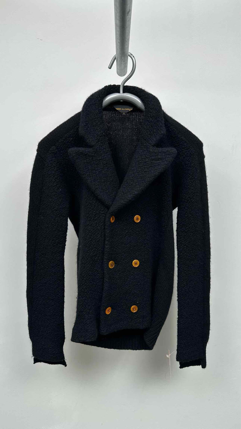 Comme Des Garcons Double-breatsed Boa Knit Jacket