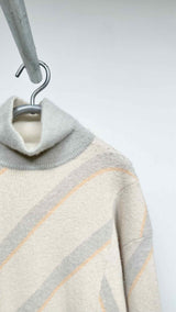Jil Sander High-neck Stripe Casmere Sweater