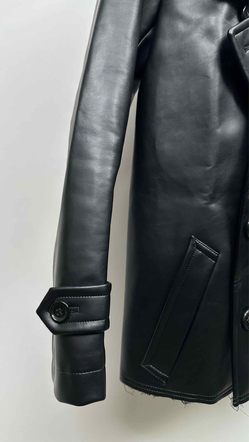 Comme Des Garcons Homme Plus Faux-leather Pea Coat