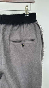 Uma Wang Velvet Side Stripe Wide Fringe Easy Pants