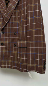 Bode Dunham Plaid Double-breasted Blazer Jacket