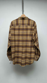 Gucci Leather Logo Oversized Plaid Shirt