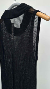Rick Owens Mock-neck Mesh Long Vest