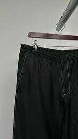 PRADA Drawstring-waist Stitched Silk Pants