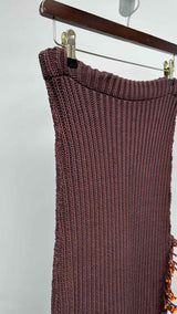 Eckhaus Latta Rib-knit Fringed Long Rope Skirt