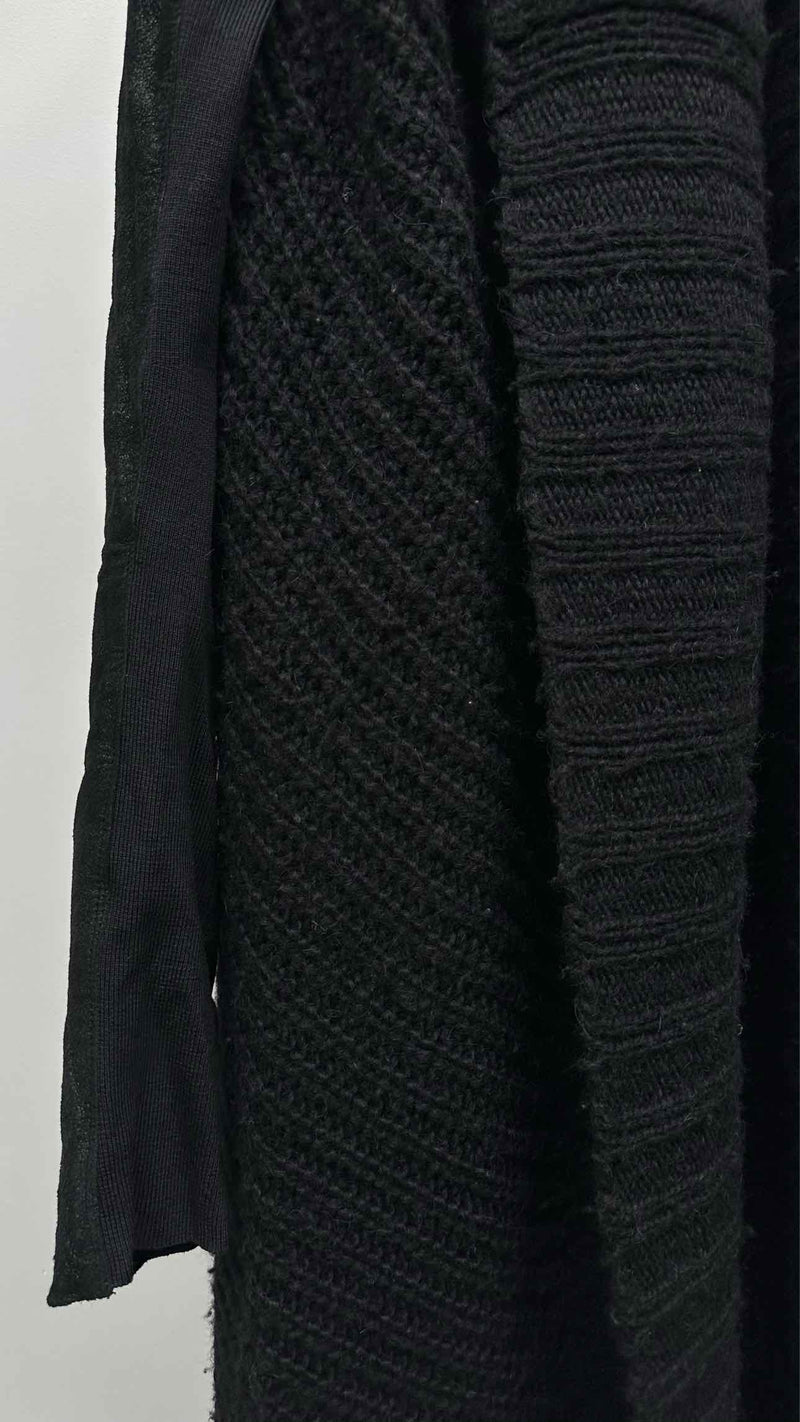 Rick Owens Suede-sleeve Knitted Gawn