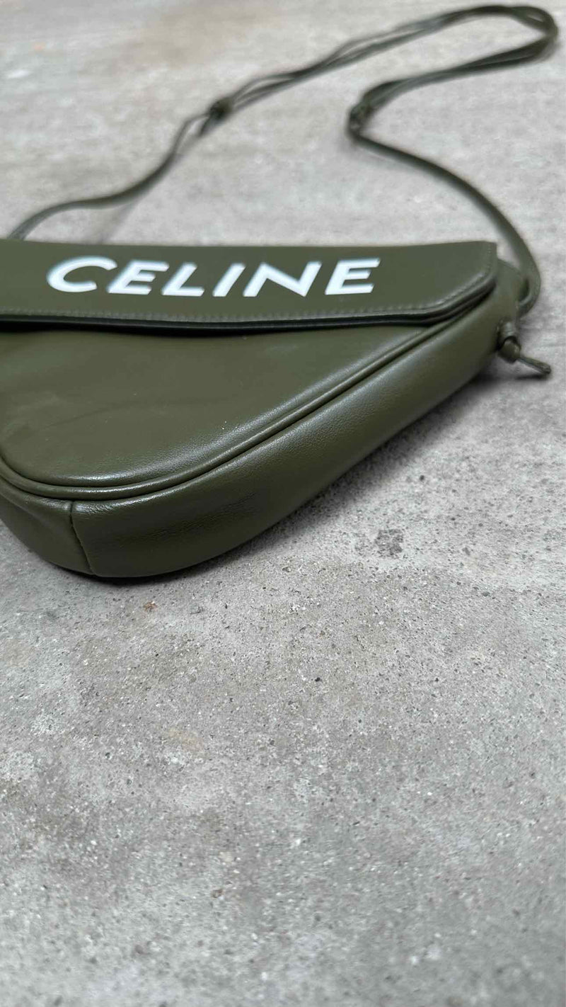 CELINE Logo Triangle Mini Shoulder Bag