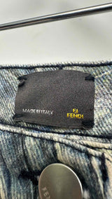 Fendi Feather-printed Flare Jeans